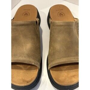 Ariat Women's Bridgeport Open Toe Slip On Leather Sandal Light Brown 9 B